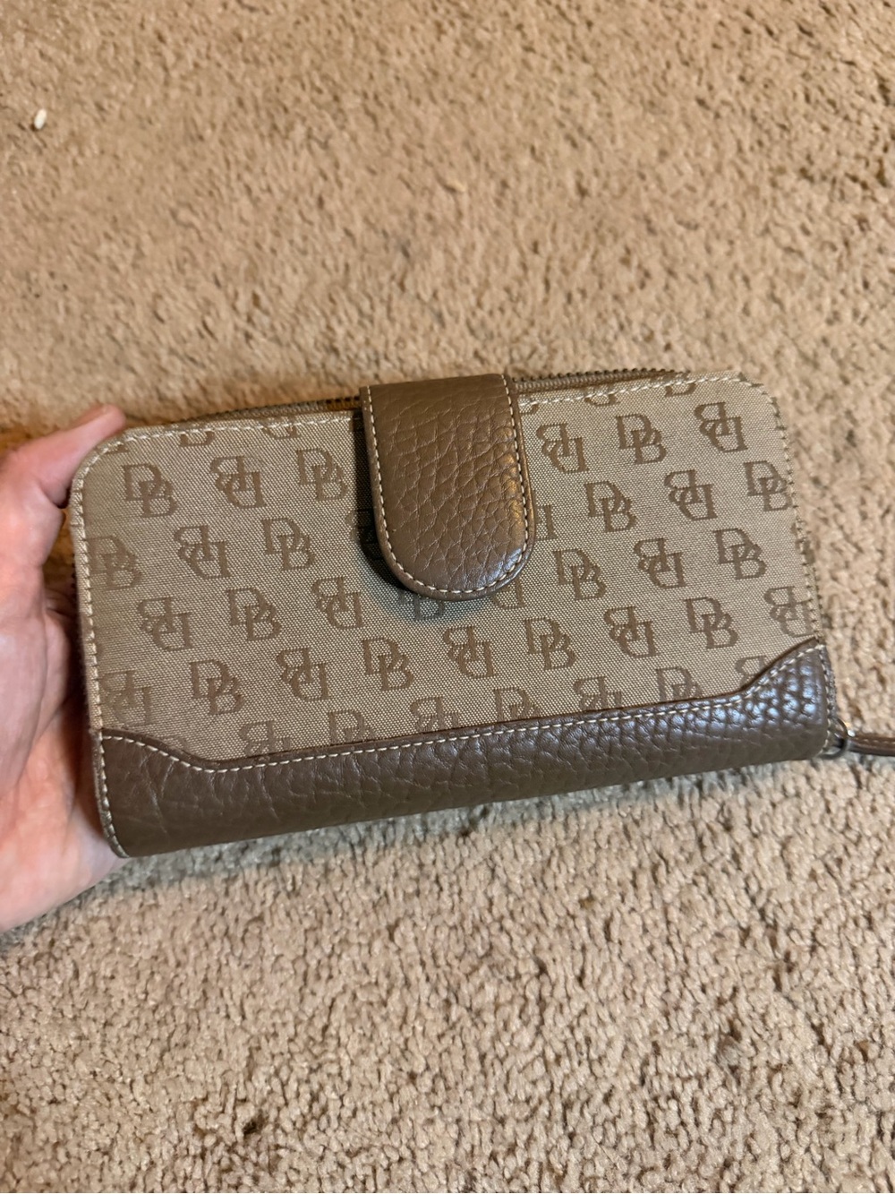 Dooney & Bourke Brown Logo Continental Wallet